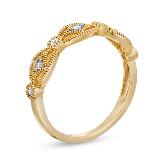 1/8 CT. T.w. Diamond Seven Stone Art Deco Ring in 10K Gold