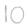 Thumbnail Image 1 of 3/8 CT. T.W. Diamond Twist Hoop Earrings in Sterling Silver