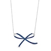 Thumbnail Image 1 of Vera Wang Love Collection Blue Sapphire Bow Necklace in Sterling Silver – 19"