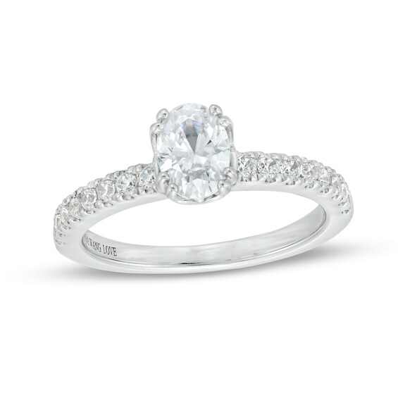 Vera Wang Love Collection 1 CT. T.w. Oval Diamond Engagement Ring in 14K White Gold