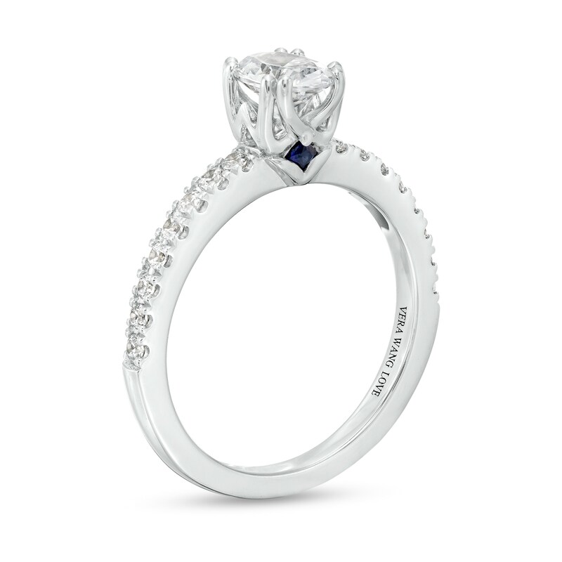Main Image 3 of Vera Wang Love Collection 1 CT. T.W. Oval Diamond Engagement Ring in 14K White Gold