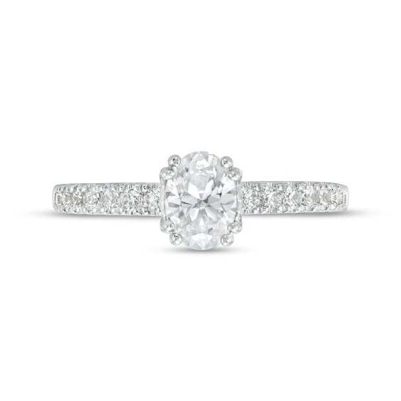 Vera Wang Love Collection 1 CT. T.w. Oval Diamond Engagement Ring in 14K White Gold