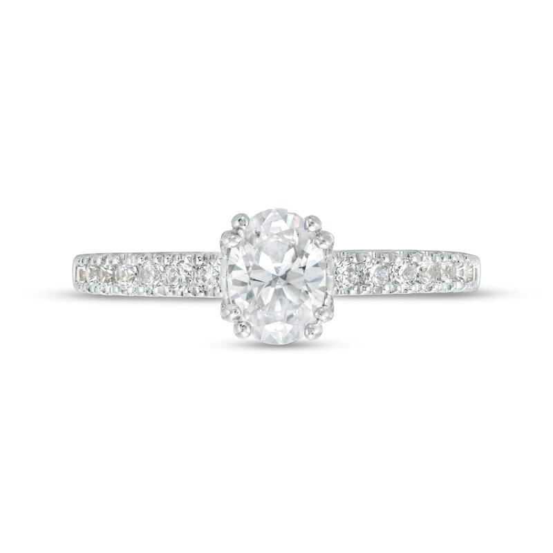 Main Image 4 of Vera Wang Love Collection 1 CT. T.W. Oval Diamond Engagement Ring in 14K White Gold
