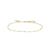 Thumbnail Image 0 of Bead Station with Cross Dangle Charm Anklet in 10K Gold - 10"