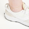 Thumbnail Image 1 of Bead Station with Cross Dangle Charm Anklet in 10K Gold - 10"