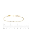 Thumbnail Image 2 of Bead Station with Cross Dangle Charm Anklet in 10K Gold - 10"