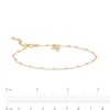 Thumbnail Image 3 of Bead Station with Cross Dangle Charm Anklet in 10K Gold - 10"