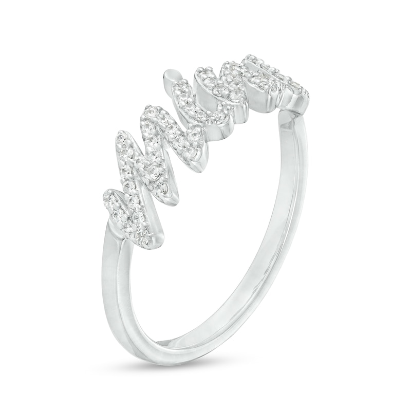Main Image 3 of 1/4 CT. T.W. Diamond Cursive "mine" Ring in Sterling Silver