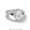 Thumbnail Image 4 of Vera Wang Love Collection 2 CT. T.W. Certified Oval Diamond Frame Engagement Ring in 14K White Gold (I/SI2)