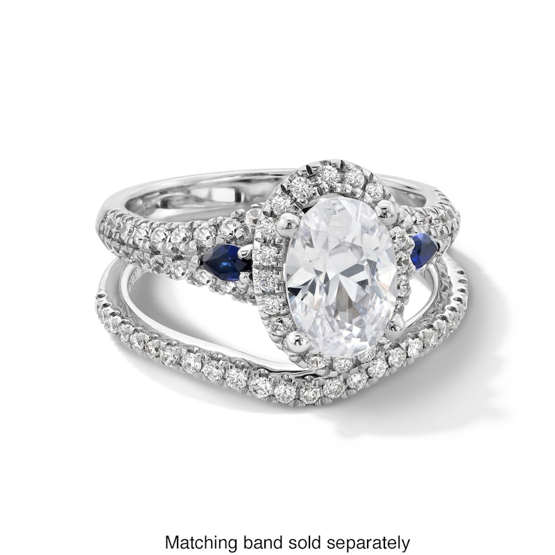 Main Image 4 of Vera Wang Love Collection 2 CT. T.W. Certified Oval Diamond Frame Engagement Ring in 14K White Gold (I/SI2)
