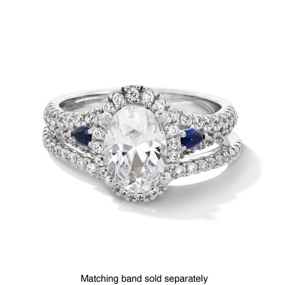 Vera Wang Love Collection 2 CT. T.w. Certified Oval Diamond Frame Engagement Ring in 14K White Gold (I/Si2)