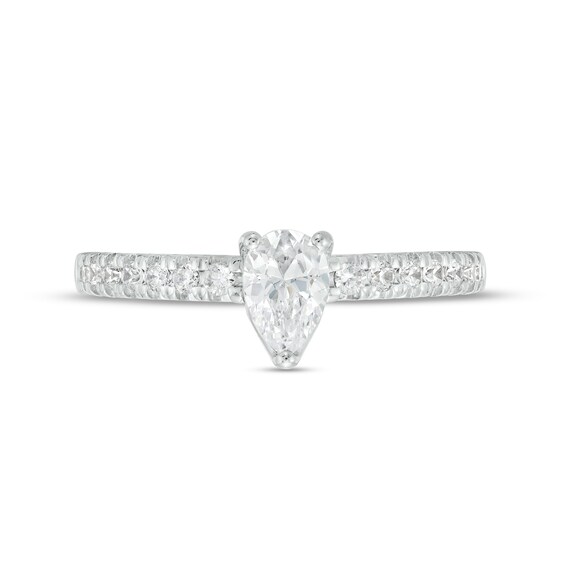 Vera Wang Love Collection 3/4 CT. T.w. Pear-Shaped Diamond Engagement Ring in 14K White Gold