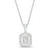 Thumbnail Image 1 of 1/4 CT. T.W. Emerald-Shaped Multi-Diamond Frame Pendant in 10K White Gold
