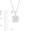 Thumbnail Image 3 of 1/4 CT. T.W. Emerald-Shaped Multi-Diamond Frame Pendant in 10K White Gold