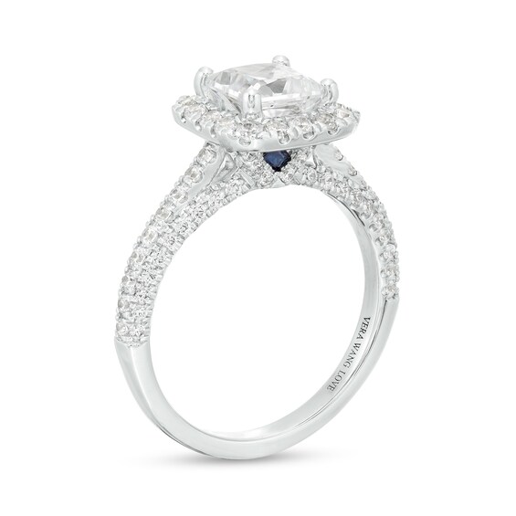 Vera Wang Love Collection 2 CT. T.w. Certified Princess-Cut Diamond Frame Engagement Ring in 14K White Gold (I/Si2)