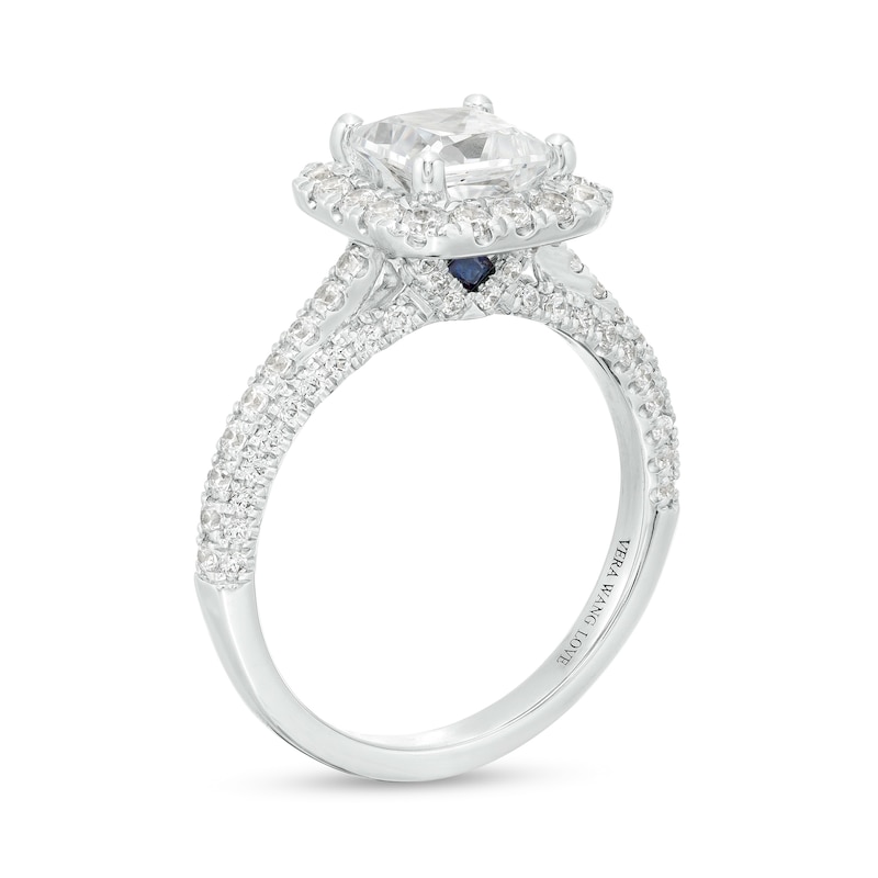 Main Image 3 of Vera Wang Love Collection 2 CT. T.W. Certified Princess-Cut Diamond Frame Engagement Ring in 14K White Gold (I/SI2)