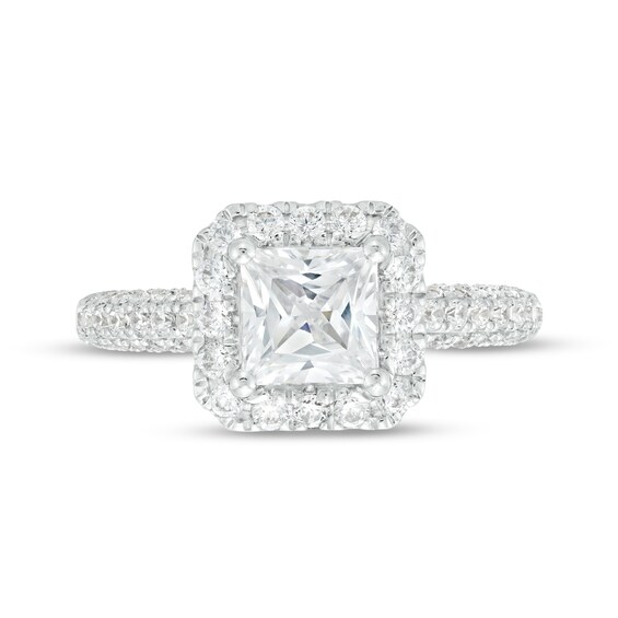 Vera Wang Love Collection 2 CT. T.w. Certified Princess-Cut Diamond Frame Engagement Ring in 14K White Gold (I/Si2)