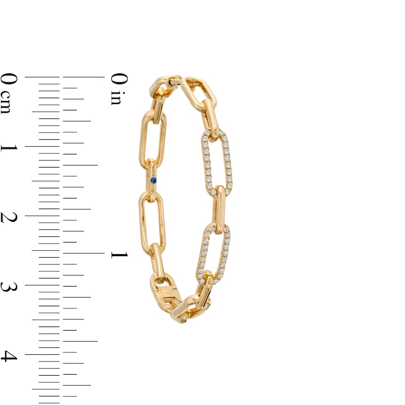 The Kindred Links from Vera Wang Love Collection 1/4 CT. T.W. Diamond Paperclip Link Hoop Earrings in 10K Gold