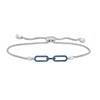 Thumbnail Image 1 of The Kindred Links from Vera Wang Love Collection Blue Sapphire Bolo Bracelet in Sterling Silver – 8.5"