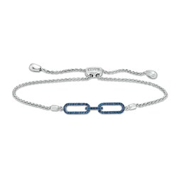 The Kindred Links from Vera Wang Love Collection Blue Sapphire Bolo Bracelet in Sterling Silver – 8.5&quot;