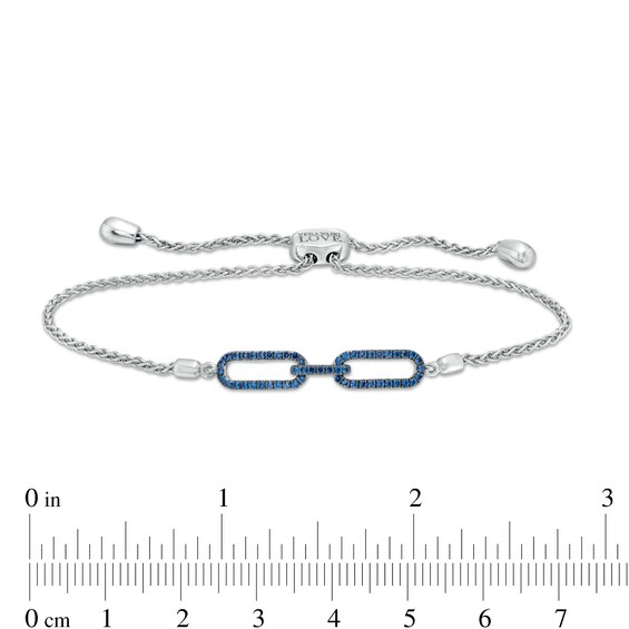 The Kindred Links from Vera Wang Love Collection Blue Sapphire Bolo Bracelet in Sterling Silver â 8.5"