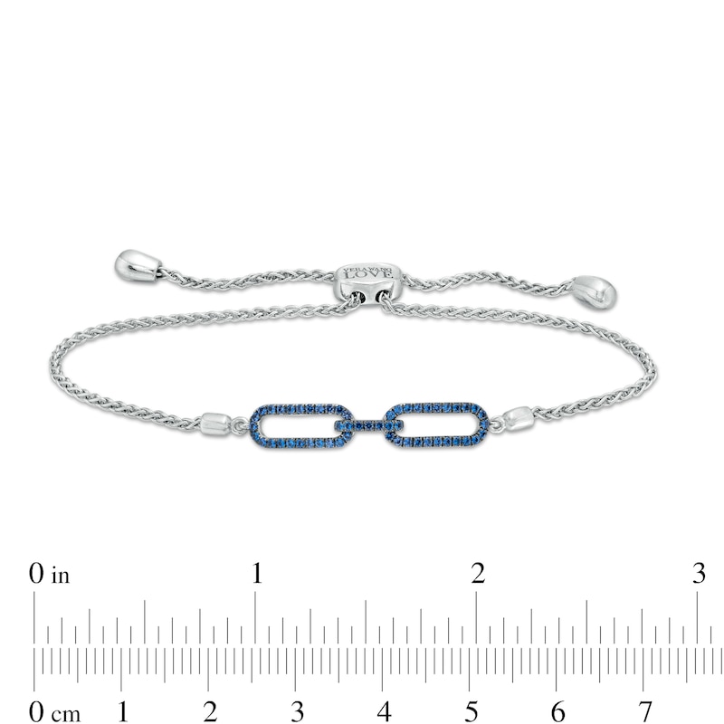Main Image 4 of The Kindred Links from Vera Wang Love Collection Blue Sapphire Bolo Bracelet in Sterling Silver – 8.5"
