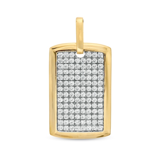 Men's 3-1/3 CT. T.w. Certified Lab-Created Diamond Dog Tag Necklace Charm in 14K Gold