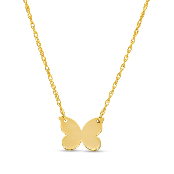 Dainty Butterfly Necklace in 14K Gold