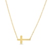 Thumbnail Image 1 of Sideways Cross Necklace in 14K Gold