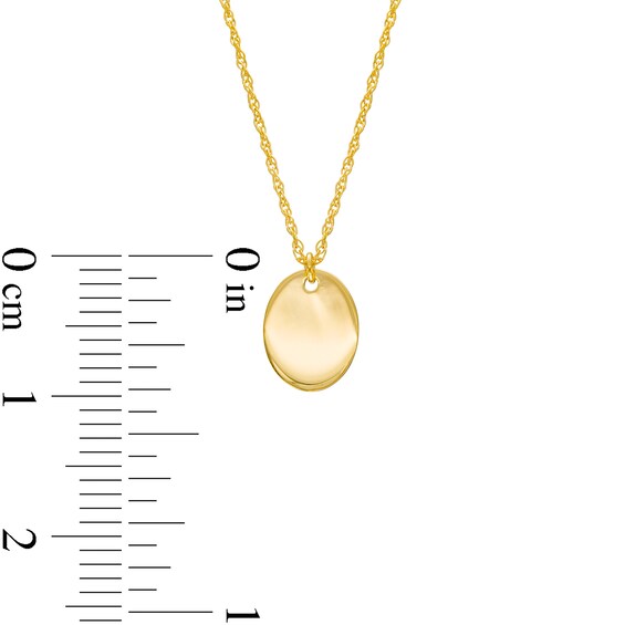 Engravable Oval Necklace in 14K Gold