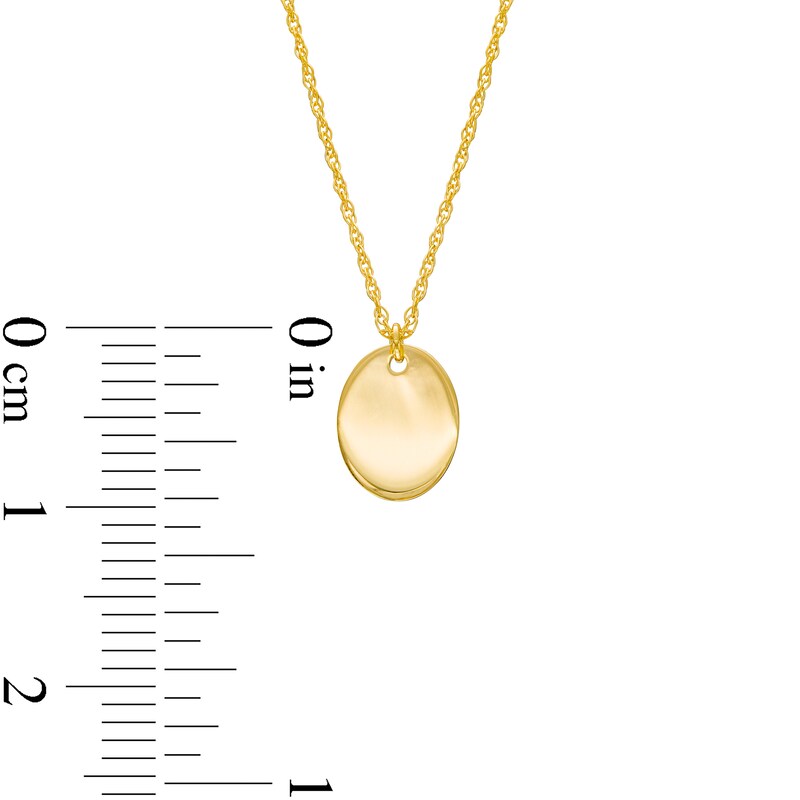 Main Image 3 of Engravable Oval Necklace in 14K Gold