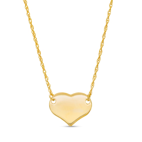 Zales Child's Puffed Heart Pendant in 14K Gold - 13