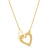 Thumbnail Image 1 of Small and Large Interlocking Hearts Necklace in 14K Gold