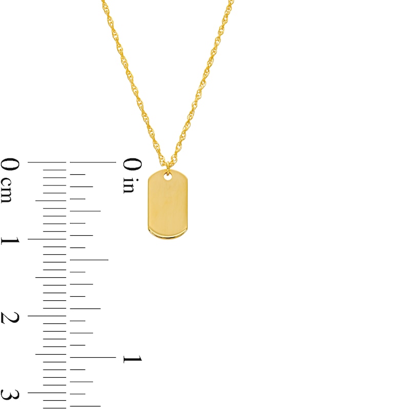 Engravable Dog Tag Pendant in 14K Gold