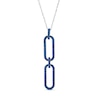 Thumbnail Image 1 of The Kindred Links from Vera Wang Love Collection Blue Sapphire Paper Clip Link Pendant in Sterling Silver – 19"