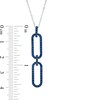 Thumbnail Image 3 of The Kindred Links from Vera Wang Love Collection Blue Sapphire Paper Clip Link Pendant in Sterling Silver – 19"