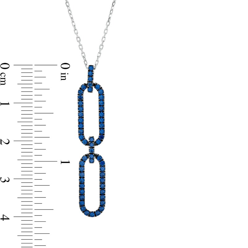 Main Image 3 of The Kindred Links from Vera Wang Love Collection Blue Sapphire Paper Clip Link Pendant in Sterling Silver – 19"