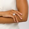 Thumbnail Image 2 of 1 CT. T.W. Oval Multi-Diamond Double Frame Triple Row Ring in 10K White Gold