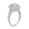 Thumbnail Image 3 of 1 CT. T.W. Oval Multi-Diamond Double Frame Triple Row Ring in 10K White Gold