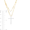 Thumbnail Image 3 of 1/5 CT. T.W. Diamond Cross Double Strand Layered Necklace in 10K Gold