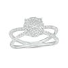 Thumbnail Image 0 of 1/2 CT. T.W. Multi-Diamond Frame Orbit-Style Split Shank Ring in 10K White Gold