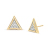 Thumbnail Image 1 of Men's 1/5 CT. T.W. Diamond Pavé Triangular Stud Earrings in 10K Gold