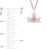 Thumbnail Image 3 of Enchanted Disney Aurora Pink Tourmaline and 1/15 CT. T.W. Diamond Crown Necklace in Sterling Silver and 10K Rose Gold
