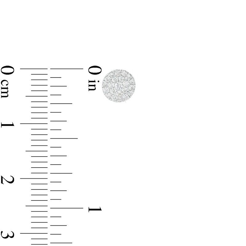 Main Image 3 of 1/4 CT. T.W. Multi-Diamond Stud Earrings 10K White Gold