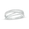 Thumbnail Image 1 of 1/5 CT. T.W. Diamond Multi-Row Crossover Ring in Sterling Silver