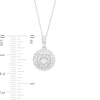 Thumbnail Image 3 of 1/2 CT. T.W. Baguette and Round Diamond Double Frame Circle Pendant in 10K White Gold
