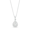 Thumbnail Image 1 of 1/4 CT. T.W. Pear-Shaped Multi-Diamond Frame Pendant in 10K White Gold