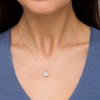 Thumbnail Image 2 of 1/4 CT. T.W. Pear-Shaped Multi-Diamond Frame Pendant in 10K White Gold