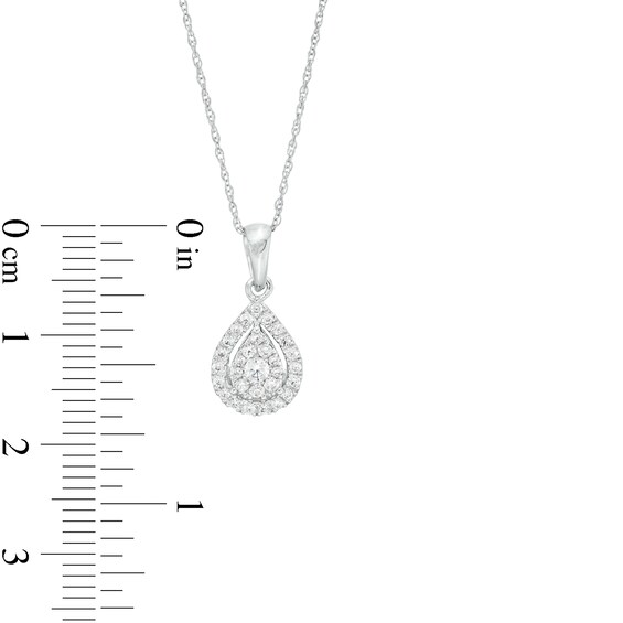 1/4 CT. T.w. Pear-Shaped Multi-Diamond Frame Pendant in 10K White Gold