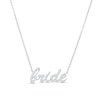 Thumbnail Image 1 of 1/4 CT. T.W. Diamond Cursive "bride" Necklace in Sterling Silver– 19"